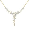 1 Ctw Waterfall Mixed Cut Diamond Scatter Necklace in 14K Yellow Gold