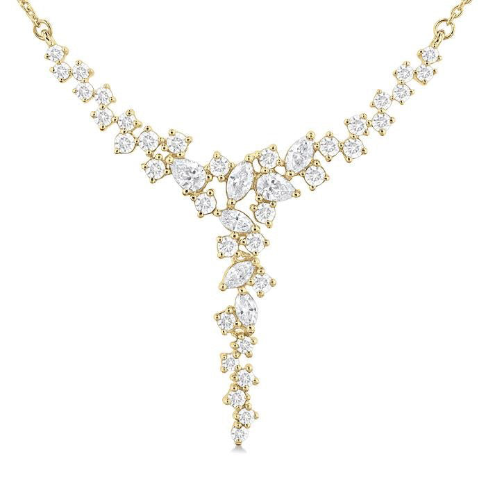 Mixed Shape Scatter Diamond Necklace