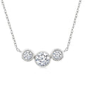 1/2 Ctw Past, Present & Future 3-Stone Bezel Set Round Cut Diamond Necklace in 14K White Gold