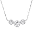3 Stone Bezel Set Diamond Necklace