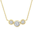 1/2 Ctw Past, Present & Future 3-Stone Bezel Set Round Cut Diamond Necklace in 14K Yellow Gold