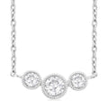 3 Stone Bezel Set Diamond Necklace