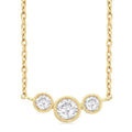 3 Stone Bezel Set Diamond Necklace