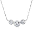 Beryl Regalia 3 Stone Bezel Set Diamond Necklace