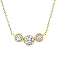 1/3 Ctw Past, Present & Future 3-Stone Bezel Set Round Cut Diamond Necklace in 14K Yellow Gold