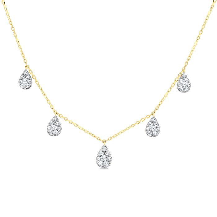 Pear Shape Dangle Diamond Necklace