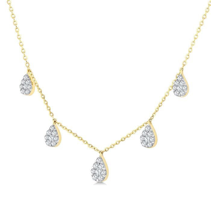 Pear Shape Dangle Diamond Necklace
