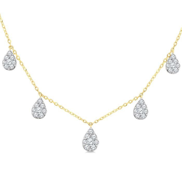 Pear Shape Dangle Diamond Necklace