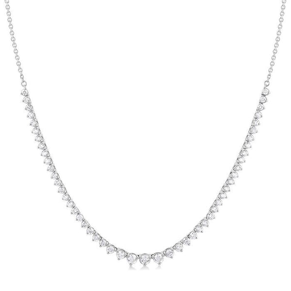 1 3/4 Ctw Halfway Graduated Round Cut Diamond Riviera Necklace in 14K White Gold
