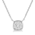 1/6 Ctw Cushion Shape Shine Bright Diamond Pendant With Chain in 14K White Gold