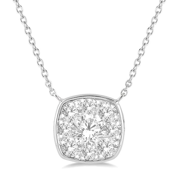 Orchid Sabine Cushion Shape Shine Bright Essential Diamond Pendant
