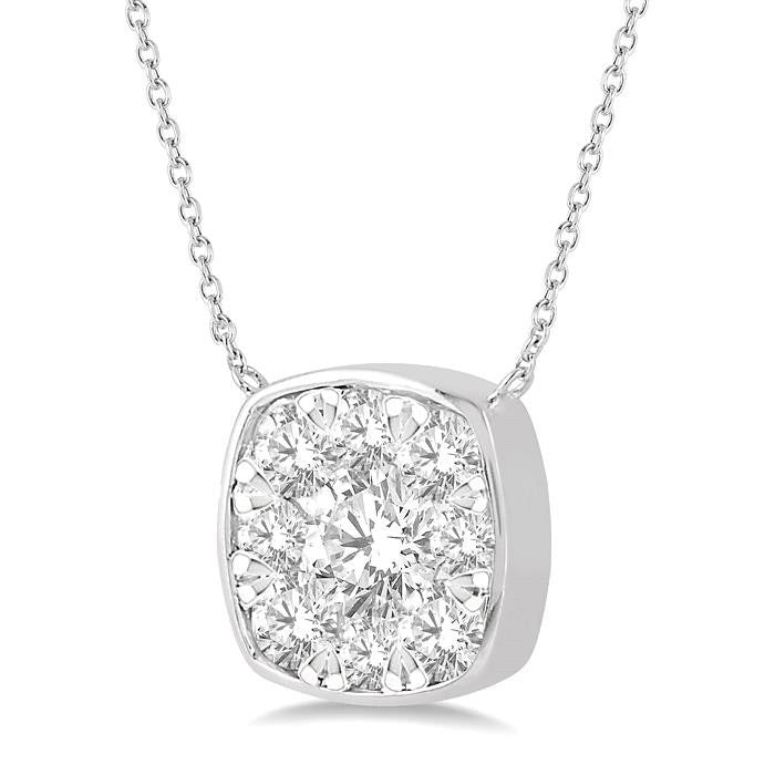 Orchid Sabine Cushion Shape Shine Bright Essential Diamond Pendant