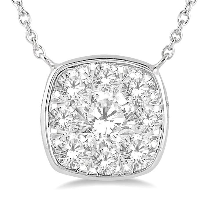 Orchid Sabine Cushion Shape Shine Bright Essential Diamond Pendant