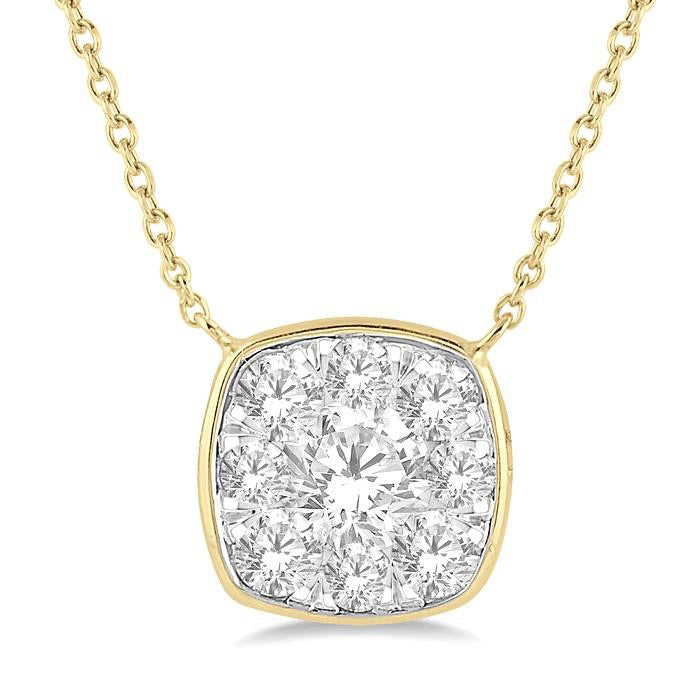 Mistral Echo Cushion Shape Shine Bright Essential Diamond Pendant