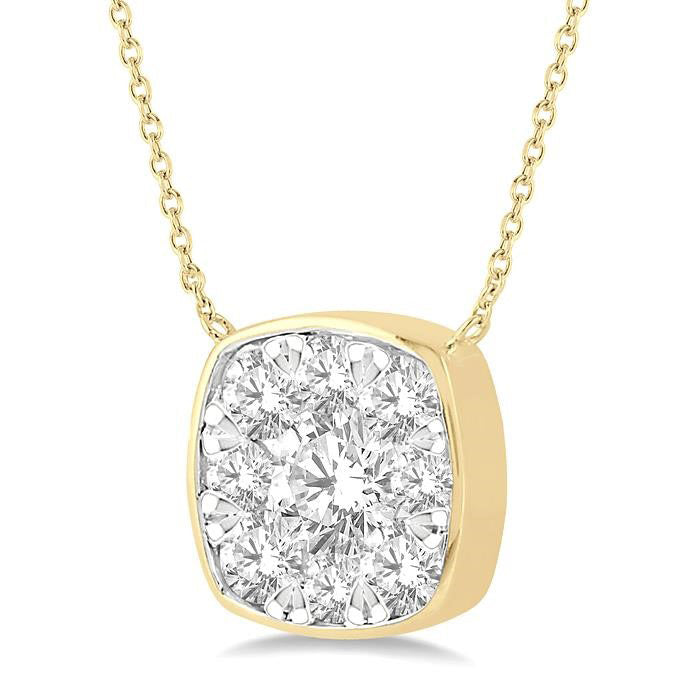 Mistral Echo Cushion Shape Shine Bright Essential Diamond Pendant
