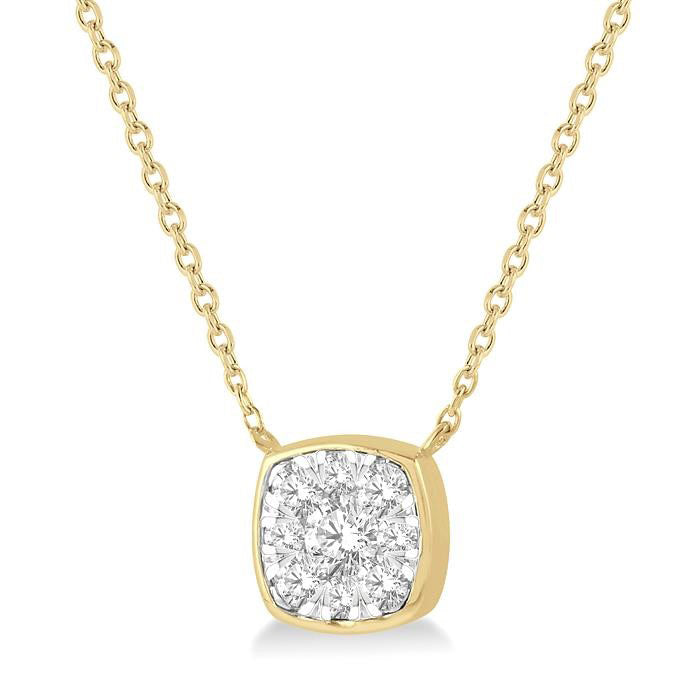Starling Finesse Cushion Shape Bezel Set Shine Bright Essential Diamond Pendant