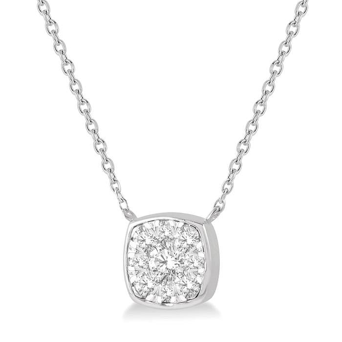 Brisa Oleander Cushion Shape Shine Bright Essential Diamond Pendant