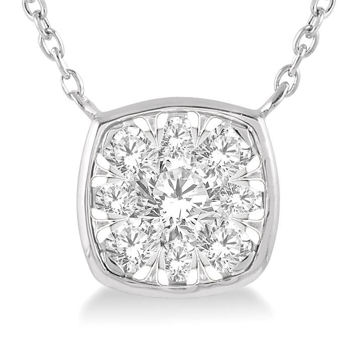 Brisa Oleander Cushion Shape Shine Bright Essential Diamond Pendant