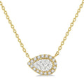 Yarrow Poppy Pear Shape East-West Halo Shine Bright Essential Diamond Pendant