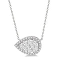 1 Ctw Pear Shape Round Cut Diamond Shine Bright Pendant With Chain in 14K White Gold