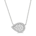 1/2 Ctw Pear Shape Round Cut Diamond Shine Bright Pendant With Chain in 14K White Gold