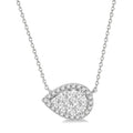 Finesse Marigold Pear Shape East-West Halo Shine Bright Essential Diamond Pendant