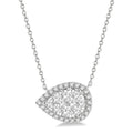 3/4 Ctw Pear Shape Round Cut Diamond Shine Bright Pendant With Chain in 14K White Gold
