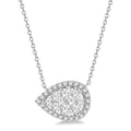 Aurora Freya Pear Shape East-West Halo Shine Bright Essential Diamond Pendant
