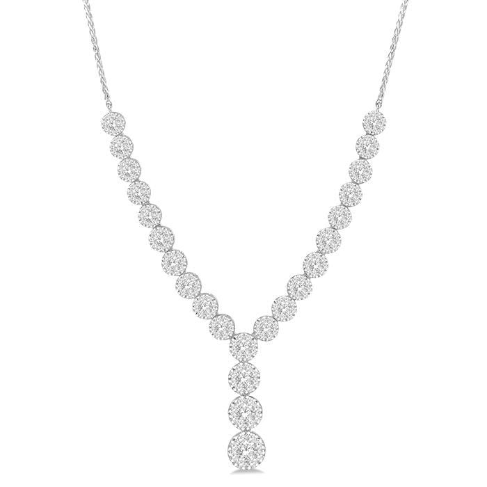 2 1/4 Ctw Shine Bright Round Cut Diamond Necklace in 14K White Gold