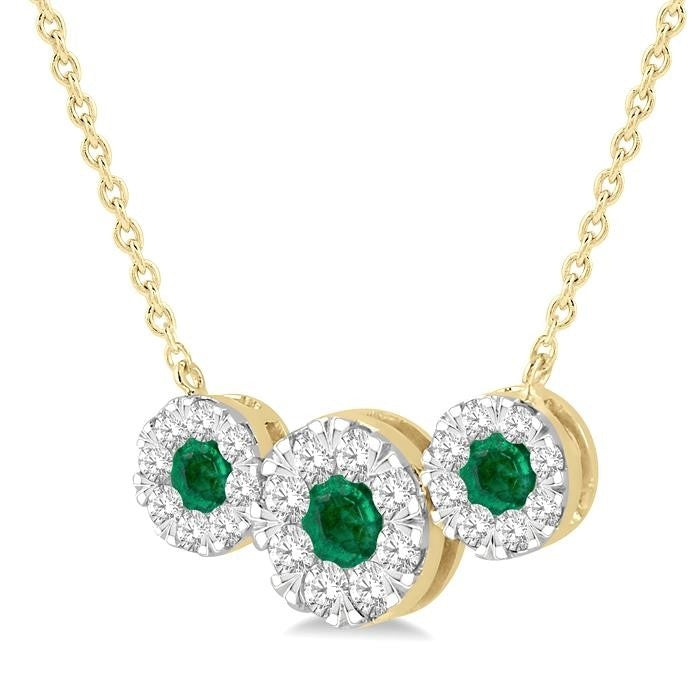 Freya Round Shape Past Present & Future Shine Bright Gemstone & Diamond Necklace