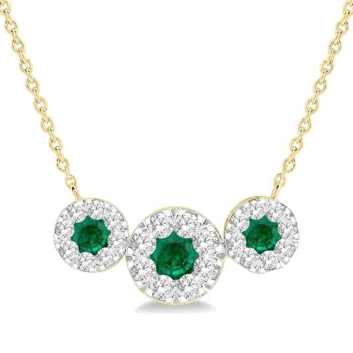 Freya Round Shape Past Present & Future Shine Bright Gemstone & Diamond Necklace