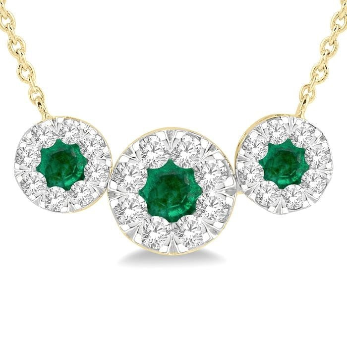 Freya Round Shape Past Present & Future Shine Bright Gemstone & Diamond Necklace