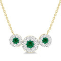 Freya Round Shape Past Present & Future Shine Bright Gemstone & Diamond Necklace