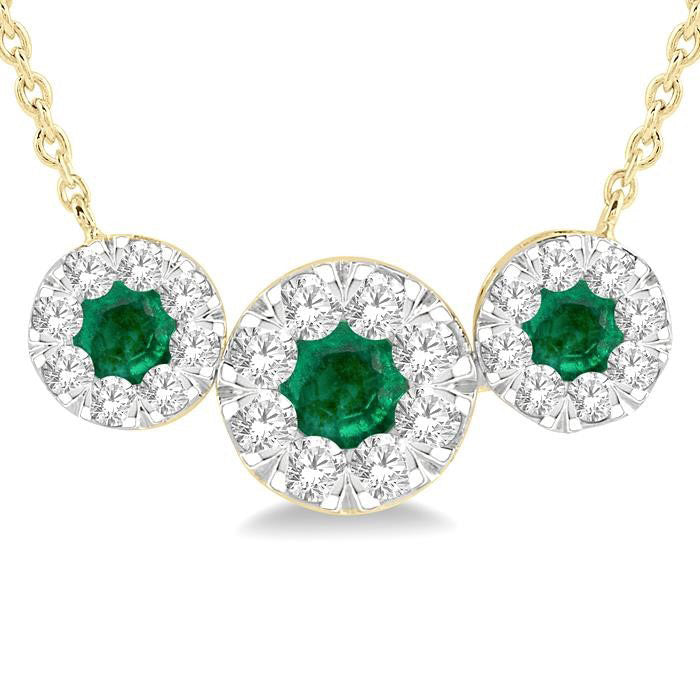 Freya Round Shape Past Present & Future Shine Bright Gemstone & Diamond Necklace