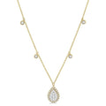 3/4 Ctw Pear Shape Shine Bright Round Cut Diamond Necklace in 14K Yellow and White Gold