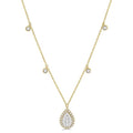 Xanthe Tide Pear Shape Halo Shine Bright Diamond Necklace