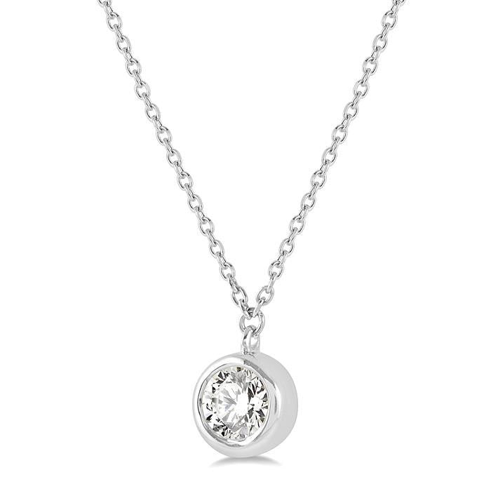 Poise Fable Round Shape Bezel Set Diamond Pendant