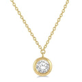 1/10 Ctw Round Cut Diamond Pendant With Chain in 14K Yellow Gold