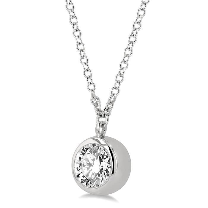 Allure Paragon Round Shape Bezel Set Diamond Pendant
