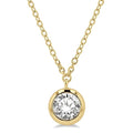 1/2 Ctw Round Cut Diamond Pendant With Chain in 14K Yellow Gold