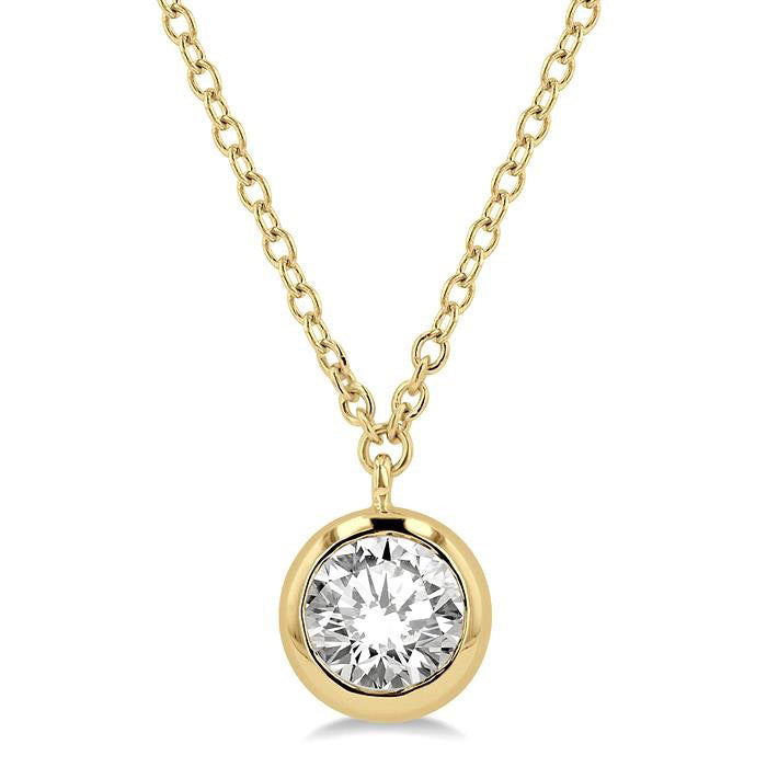 Orion Yvette Round Shape Bezel Set Diamond Pendant