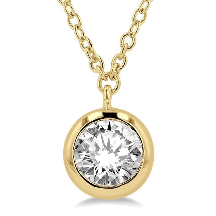 Orion Yvette Round Shape Bezel Set Diamond Pendant