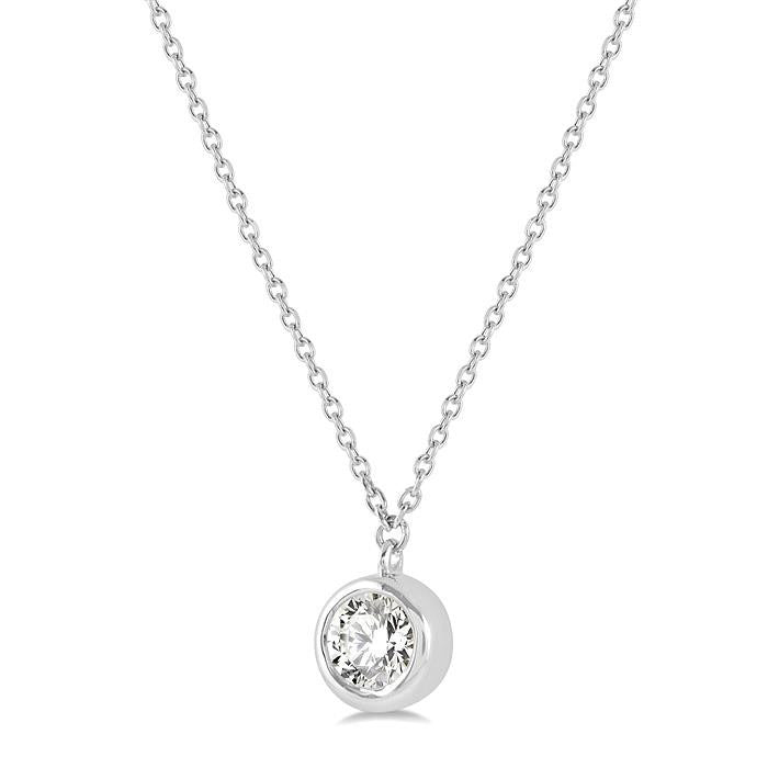 Élan Regalia Round Shape Bezel Set Diamond Pendant