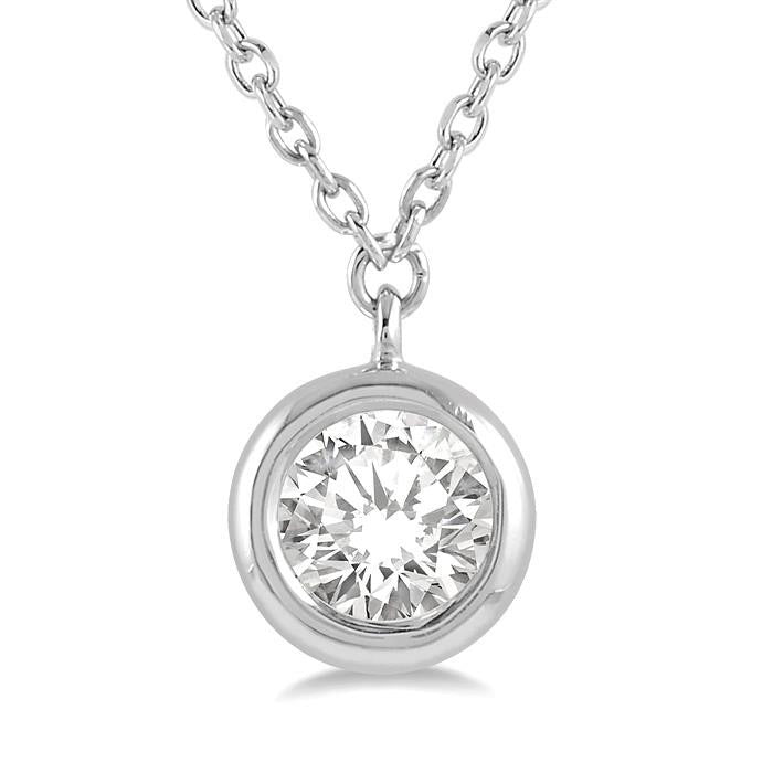Élan Regalia Round Shape Bezel Set Diamond Pendant
