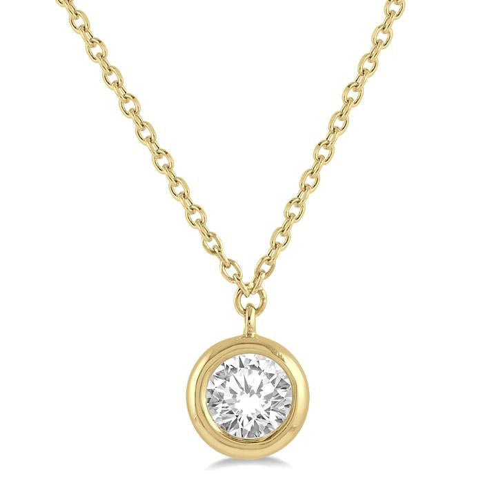 Luna Isolde Round Shape Bezel Set Diamond Pendant