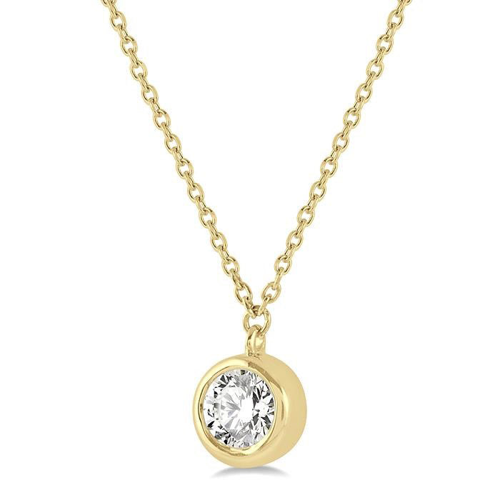 Luna Isolde Round Shape Bezel Set Diamond Pendant