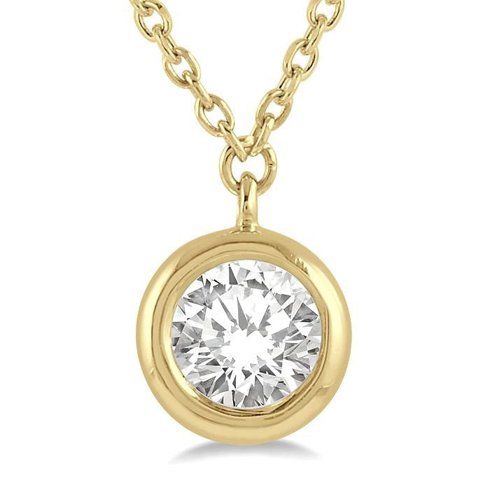 Luna Isolde Round Shape Bezel Set Diamond Pendant