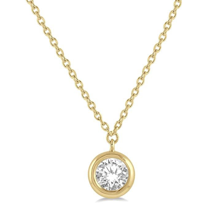 Starling Round Shape Bezel Set Diamond Pendant