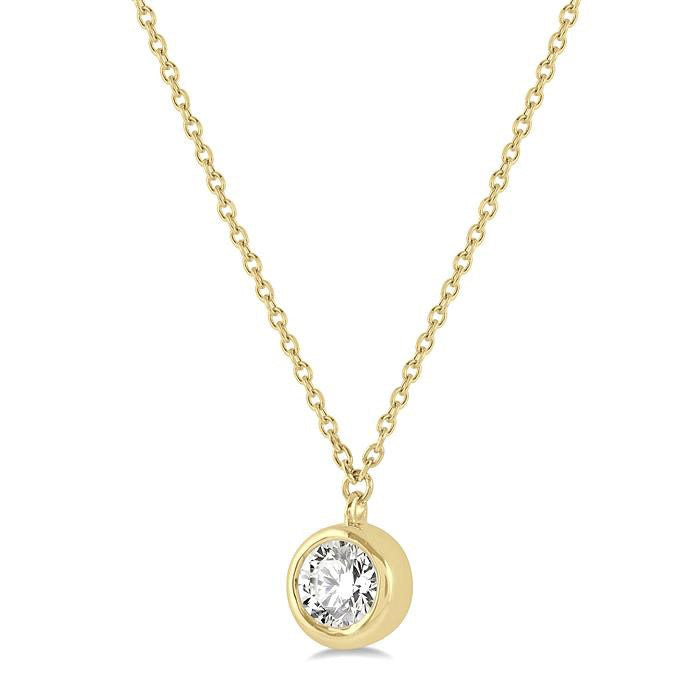 Starling Round Shape Bezel Set Diamond Pendant