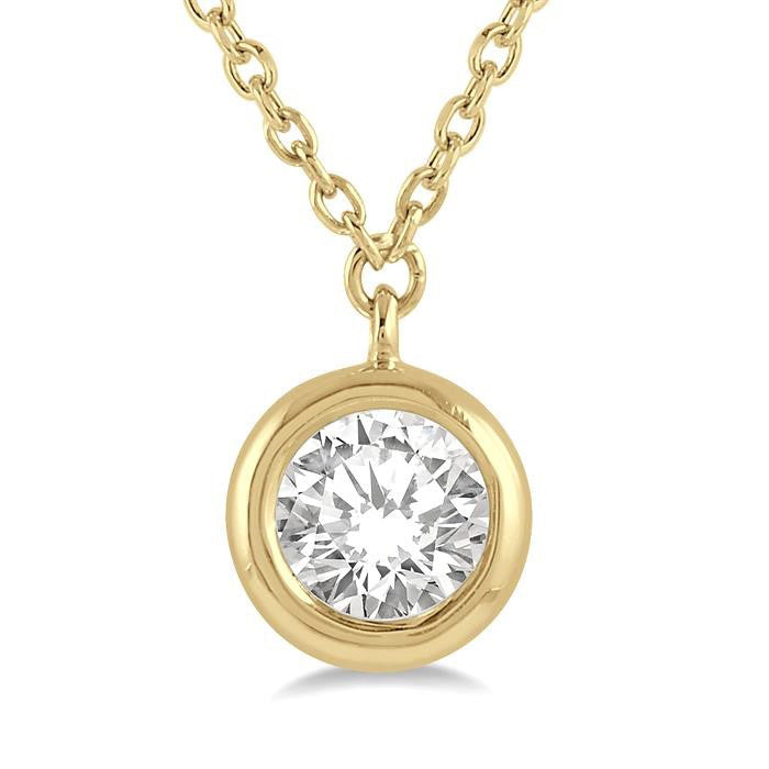 Starling Round Shape Bezel Set Diamond Pendant